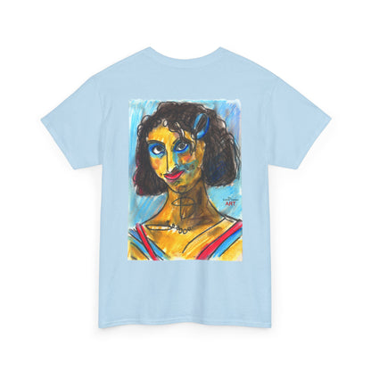 Unisex Heavy Cotton Tee - Motiv Augen & Frechdax, Neck Label