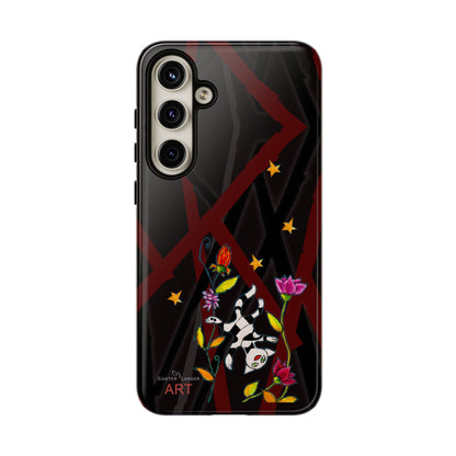 Tough Cases - Google Pixel - Samsung Galaxy - Motiv: Katze schwebt und Ranken, H 7,73 cm, Mikado3