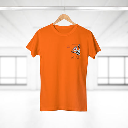 Single Jersey Women's T-shirt - hell - Motiv: Miau, H 9,7 cm