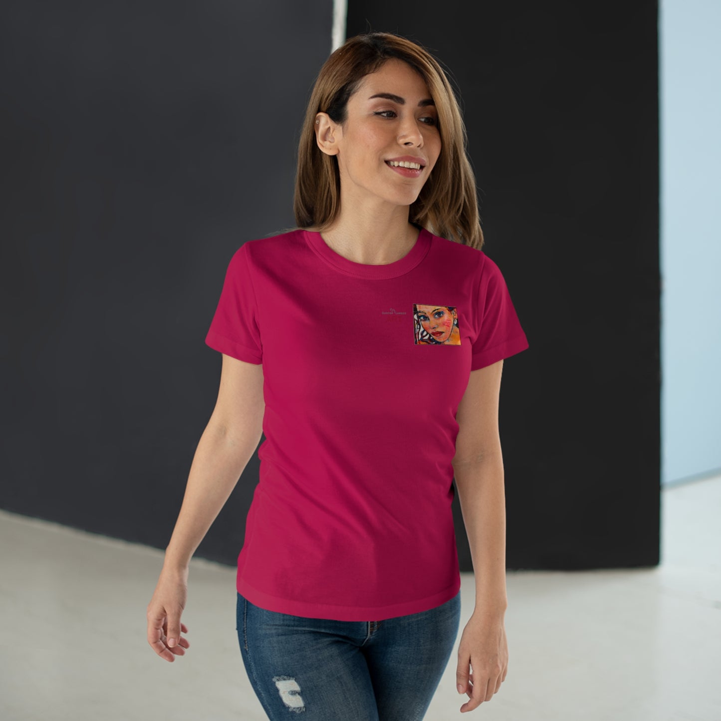 Single Jersey Women's T-shirt - Motiv: Lea, H 7 cm