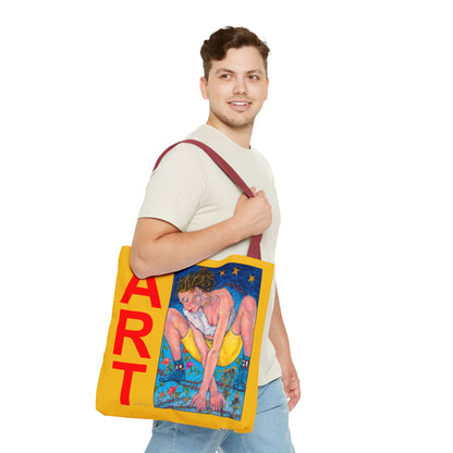 Tote Bag (AOP) - Motiv: Alva & Siegesgöttin, Gelb, Rot