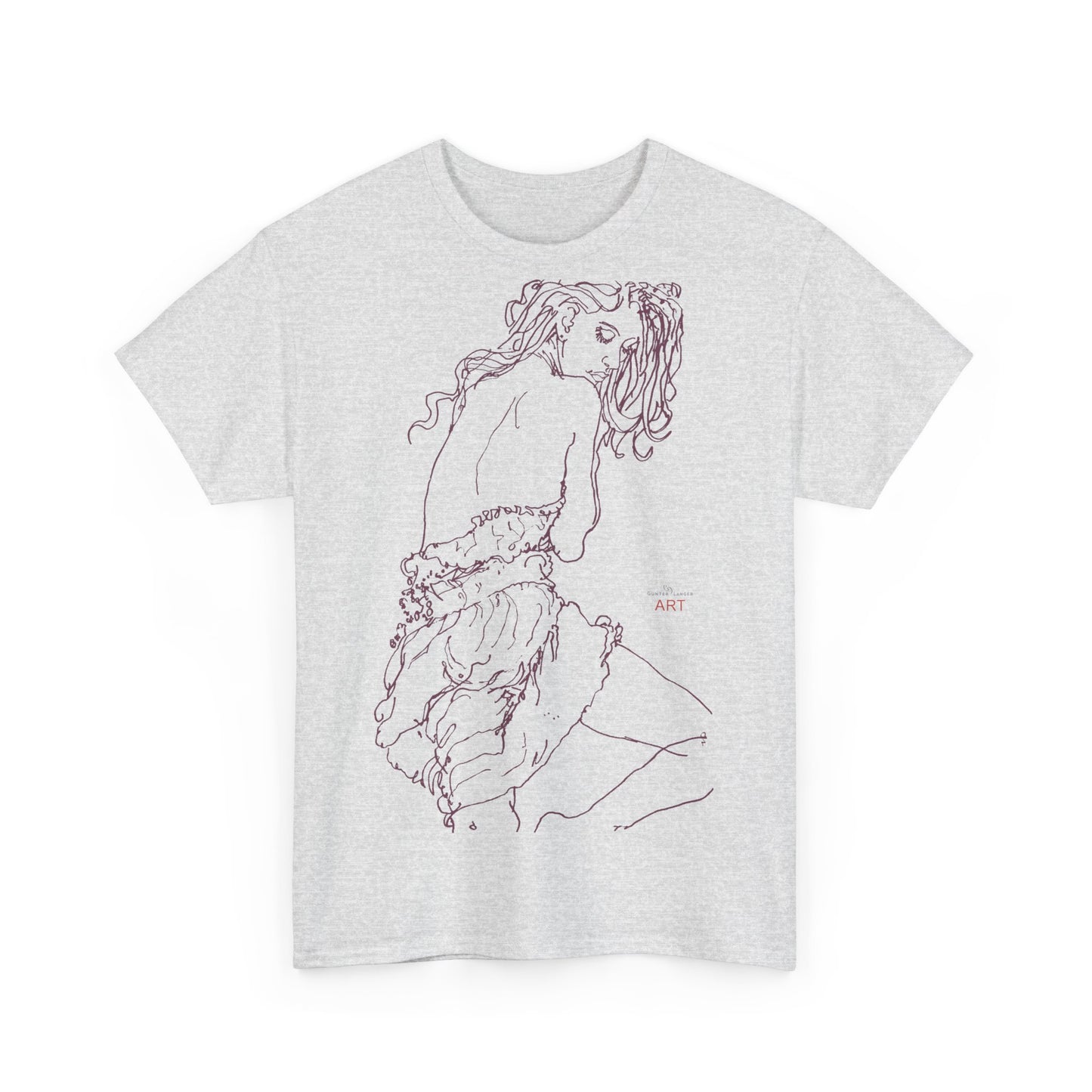 Unisex Heavy Cotton Tee - Motiv: Front Giselle violett-braun