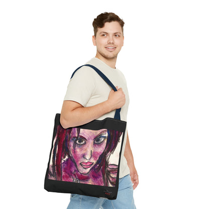 Tote Bag (AOP) - Motiv: Front Lola & Rückseite Lola, Schwarz