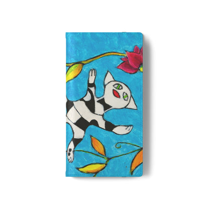 Flip Cases - Motiv: Gescheckte Katze schwebt