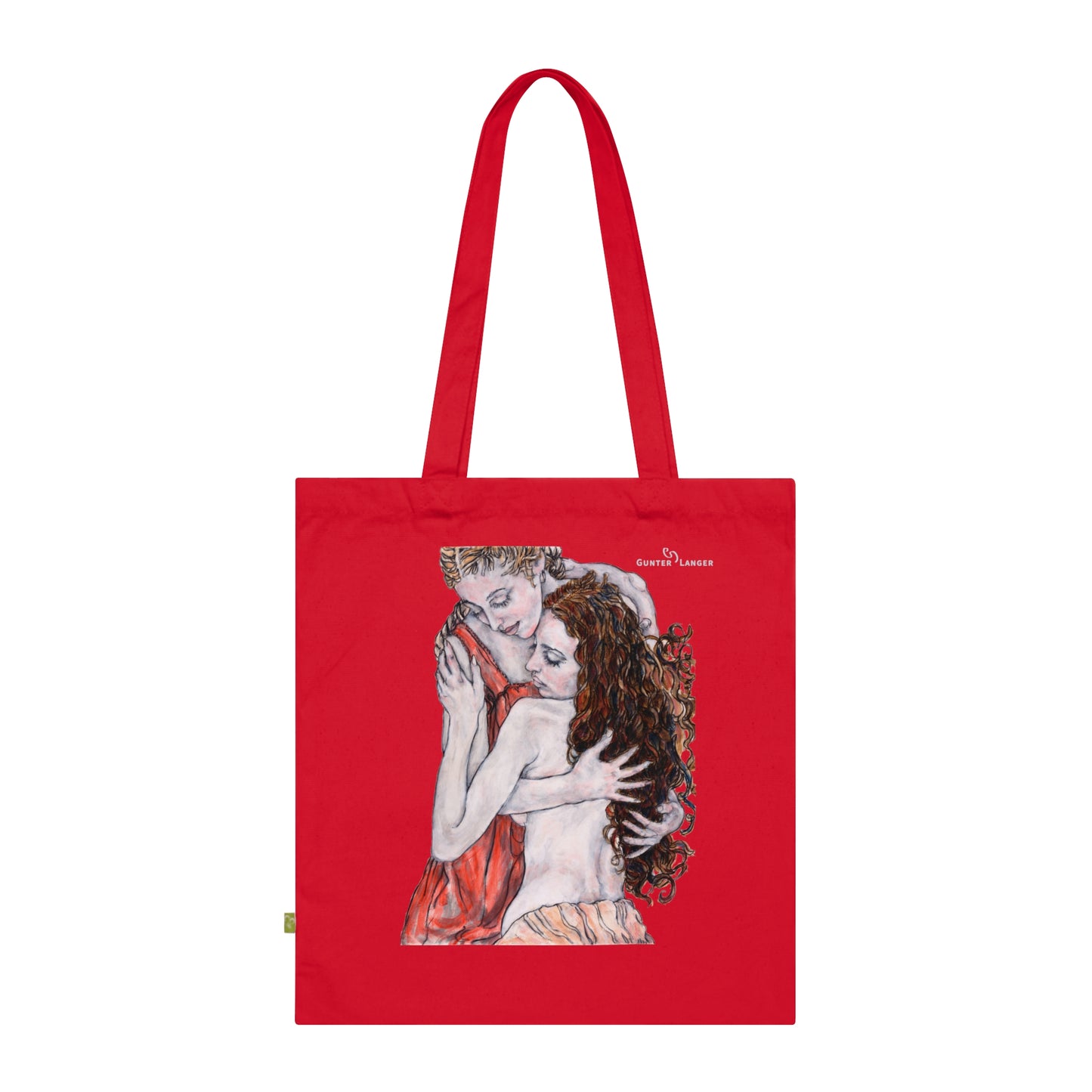 Organic Cotton Tote Bag - Motiv: Bei dir & Hanna, zweiseitig bedruckt, H30 cm