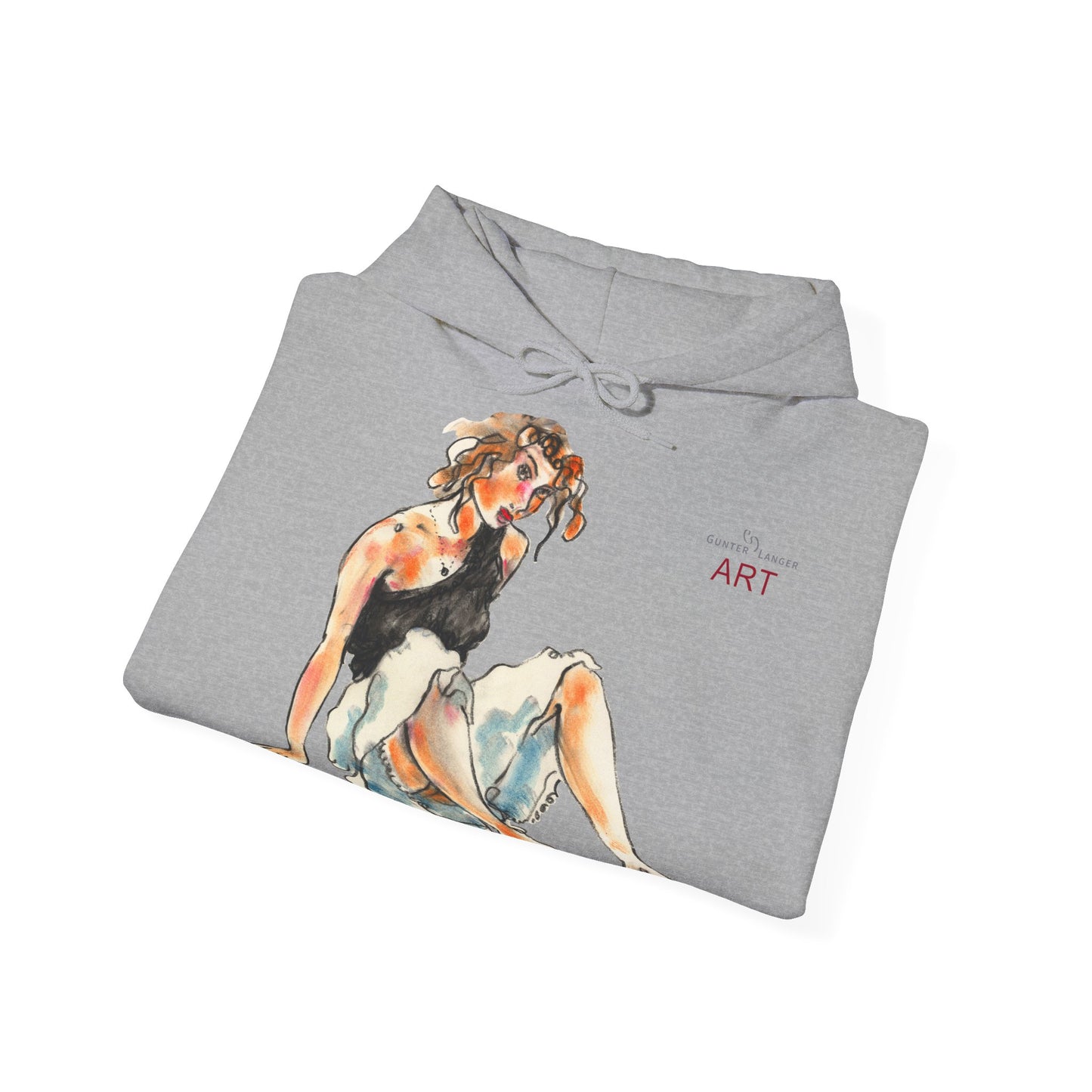 Unisex Heavy Blend™ Hooded Sweatshirt - Motiv Frontseite "Rosa", H 28 cm & Rückseite "Rosa", H 34 cm