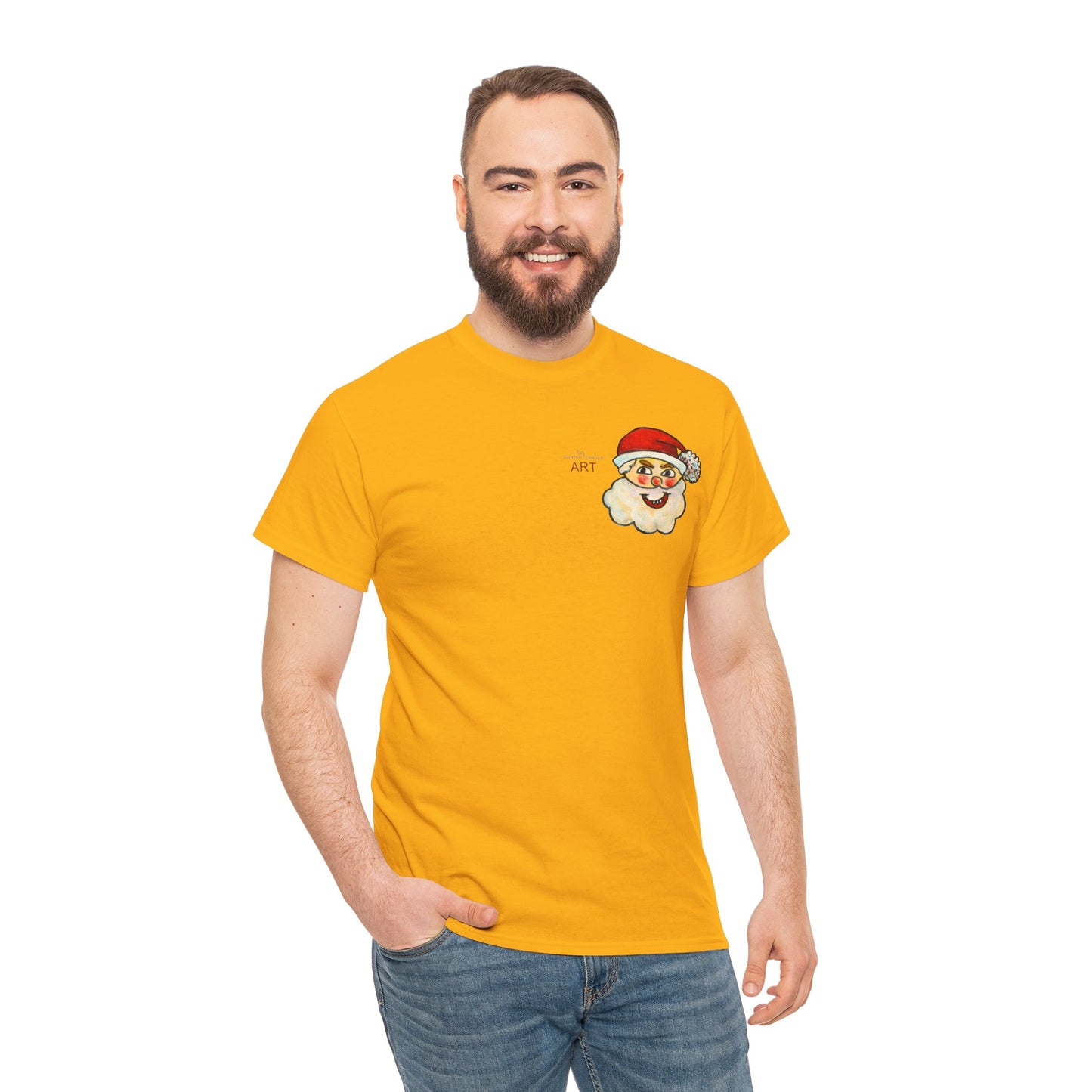 Unisex Heavy Cotton Tee - Motiv: Weihnachtsmann, H 13 cm