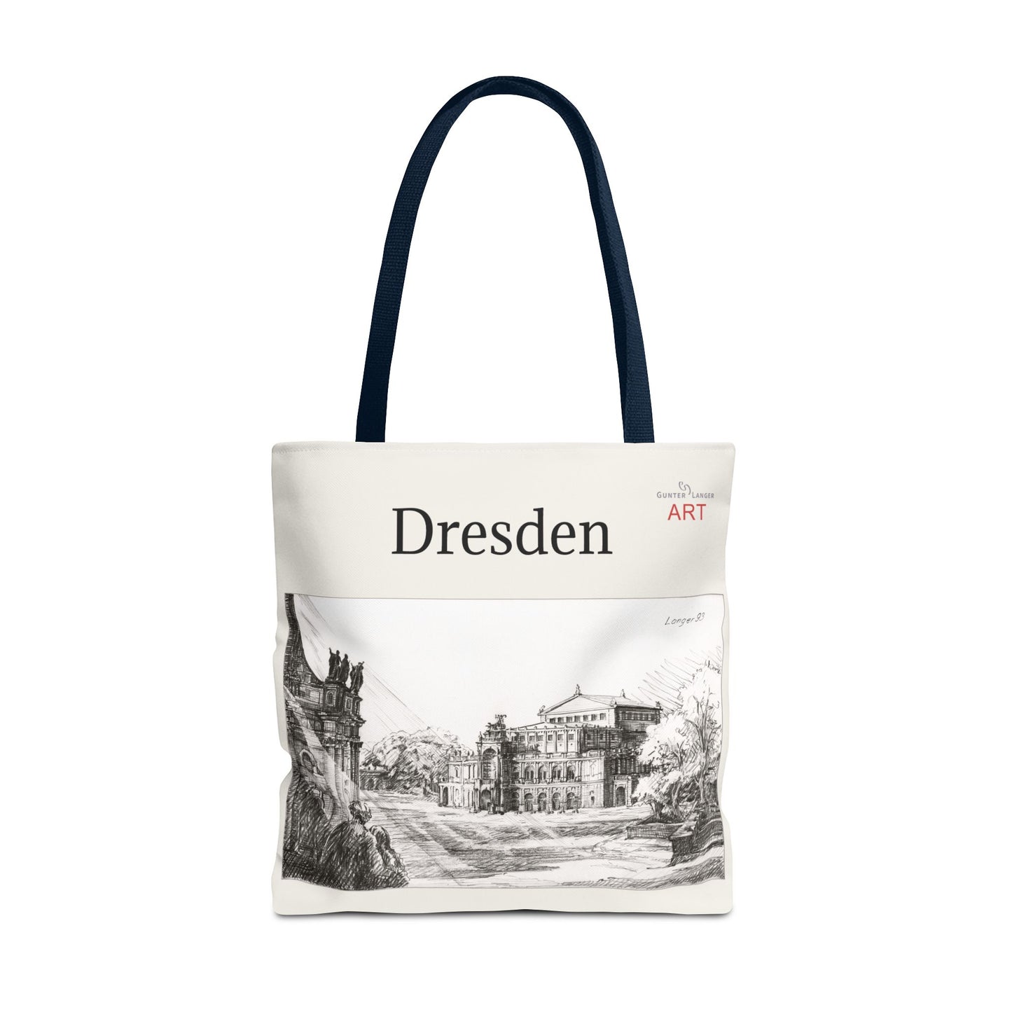 Tote Bag (AOP) - Motiv: Dresden -  Semperoper, Bleistift