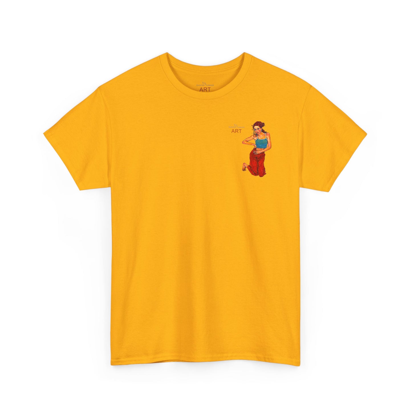 Unisex Heavy Cotton Tee - Motiv: Front, Lea, H 13cm, Neck Label