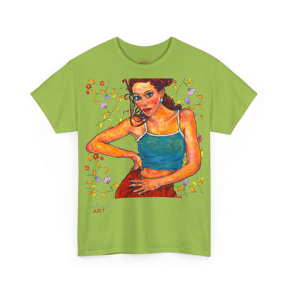 Unisex Heavy Cotton Tee - Motiv: Lea A02, Ranken, 40,45 cm, Neck Label