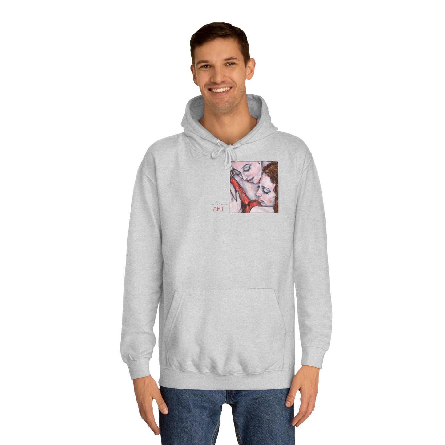 Unisex College Hoodie - Motiv: Front Bei dir & Rückseite Bei dir