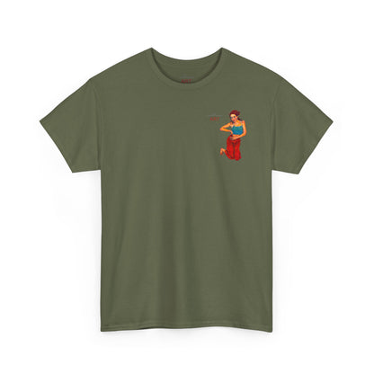 Unisex Heavy Cotton Tee - Motiv: Front, Lea, H 13cm, Neck Label