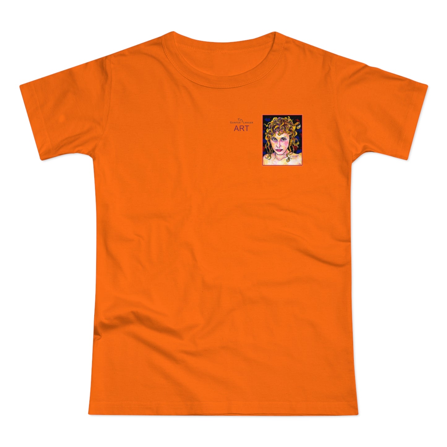 Single Jersey Women's T-shirt - hell - Motiv: Antonietta, Ausschnitt, H 9 cm