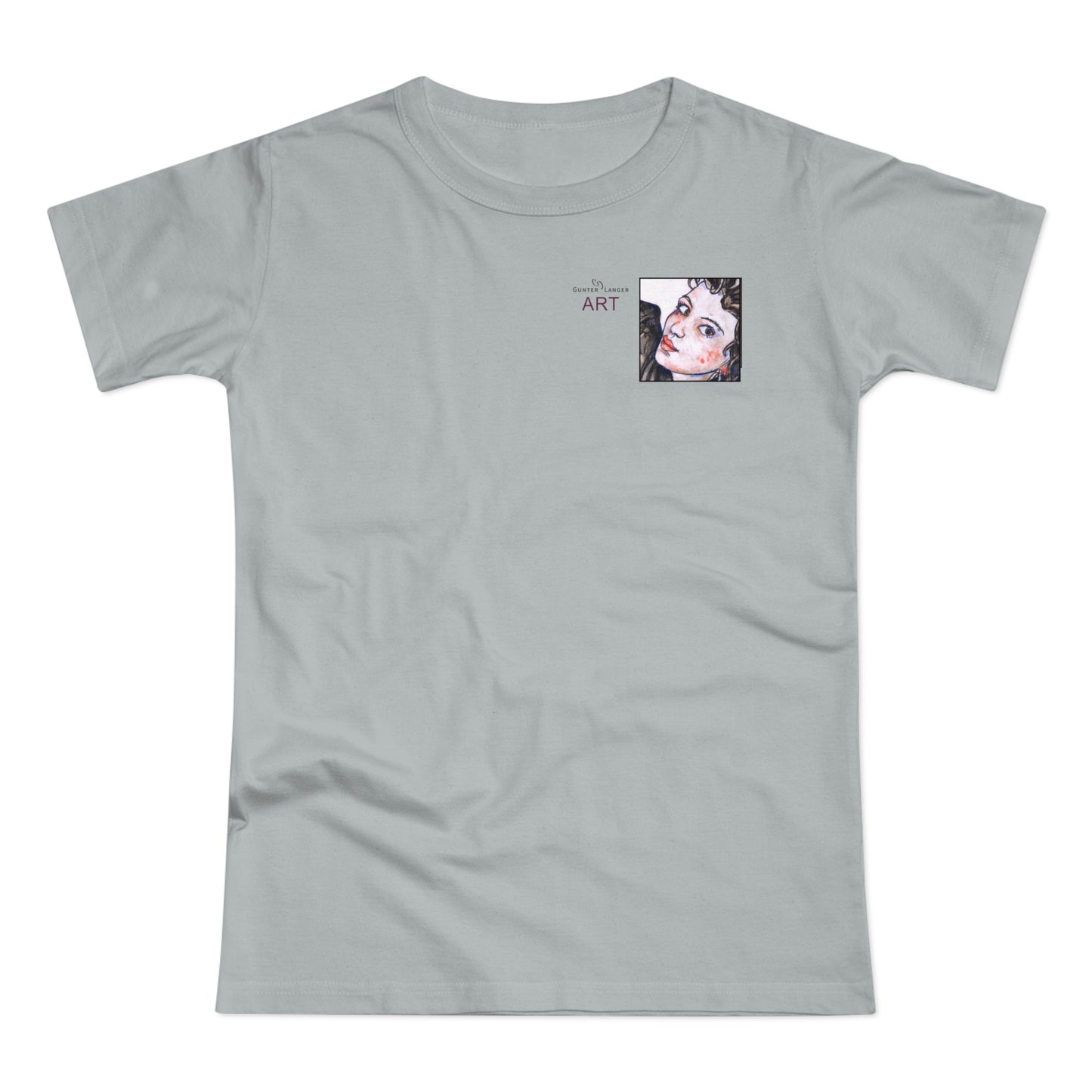 Single Jersey Women's T-shirt - hell - Motiv: Annette, Ausschnitt, H 7,5 cm