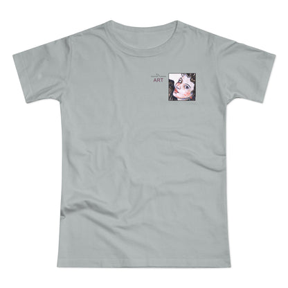 Single Jersey Women's T-shirt - hell - Motiv: Annette, Ausschnitt, H 7,5 cm