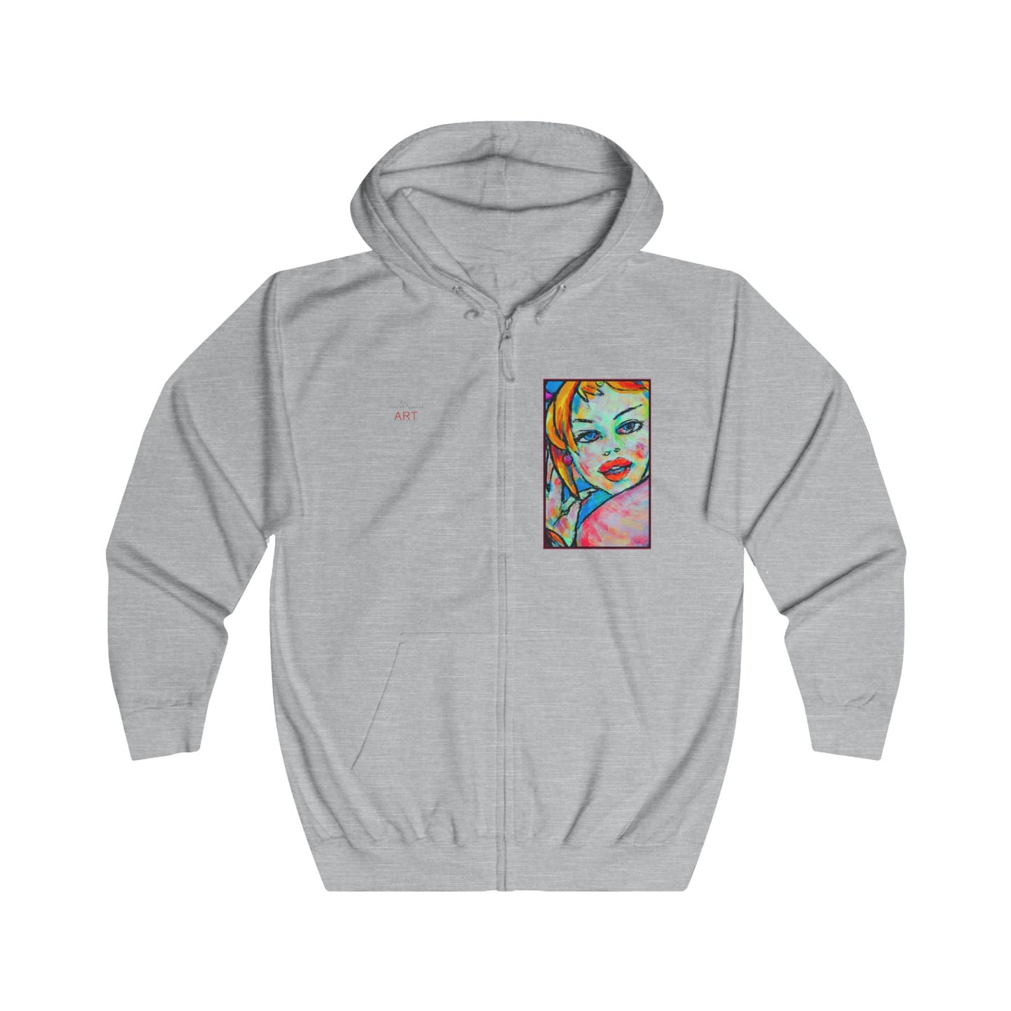 Unisex Full Zip Hoodie - Motiv: Frontseite Sophia & Rückseite Party