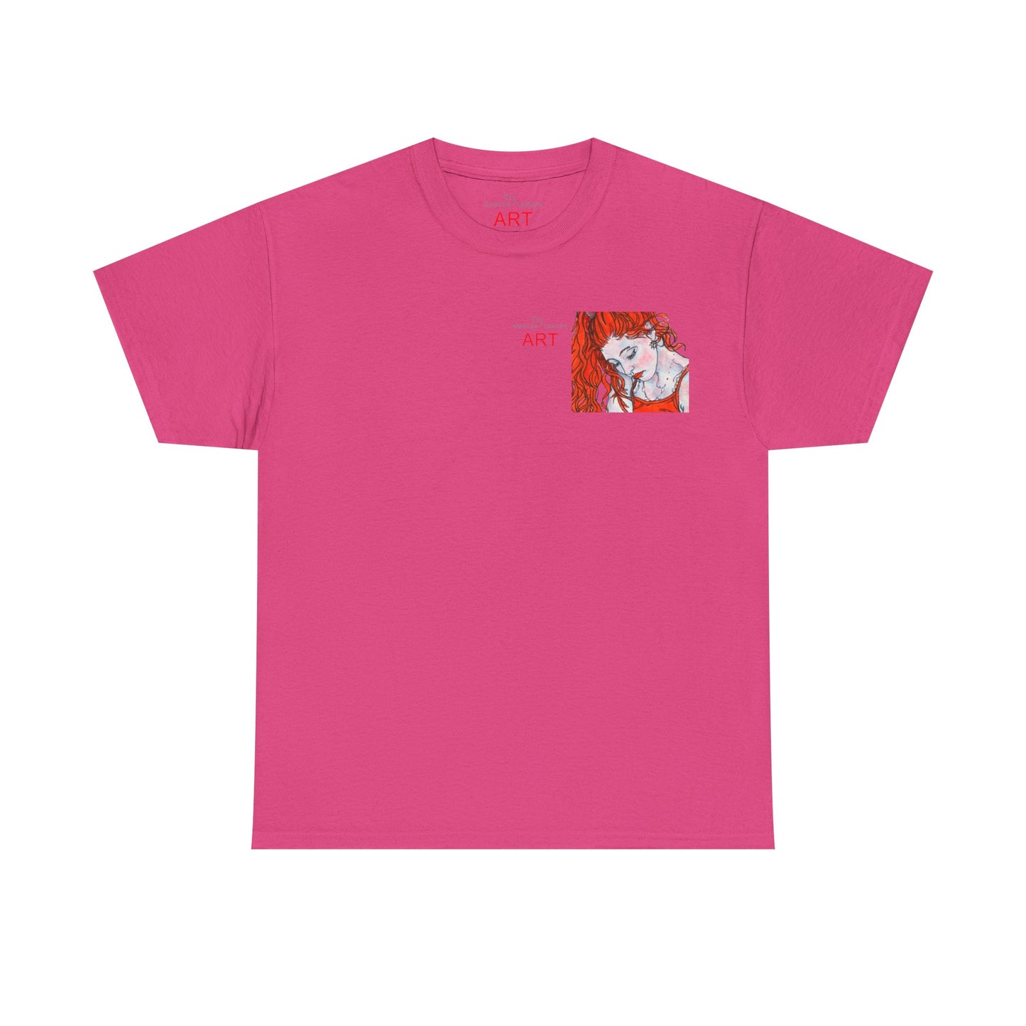 Unisex Heavy Cotton Tee - Motiv:  Front Julia, Ausschnitt & Rückseite Julia, H 49 cm, Aura, N-Label