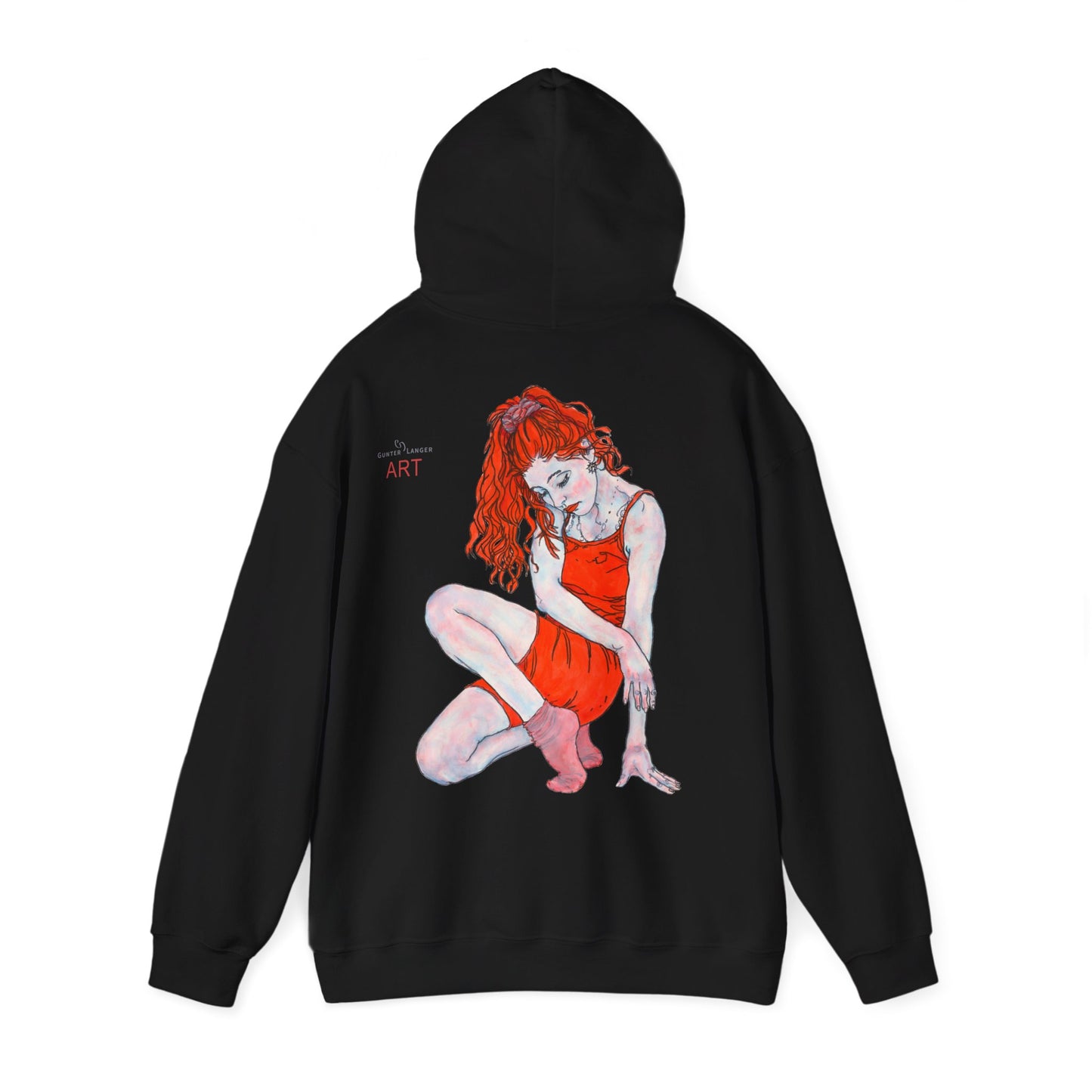 Unisex Heavy Blend™ Hooded Sweatshirt - Motiv: Front Julia (klein 16,5 cm) & Rückseite Julia, H 43 cm