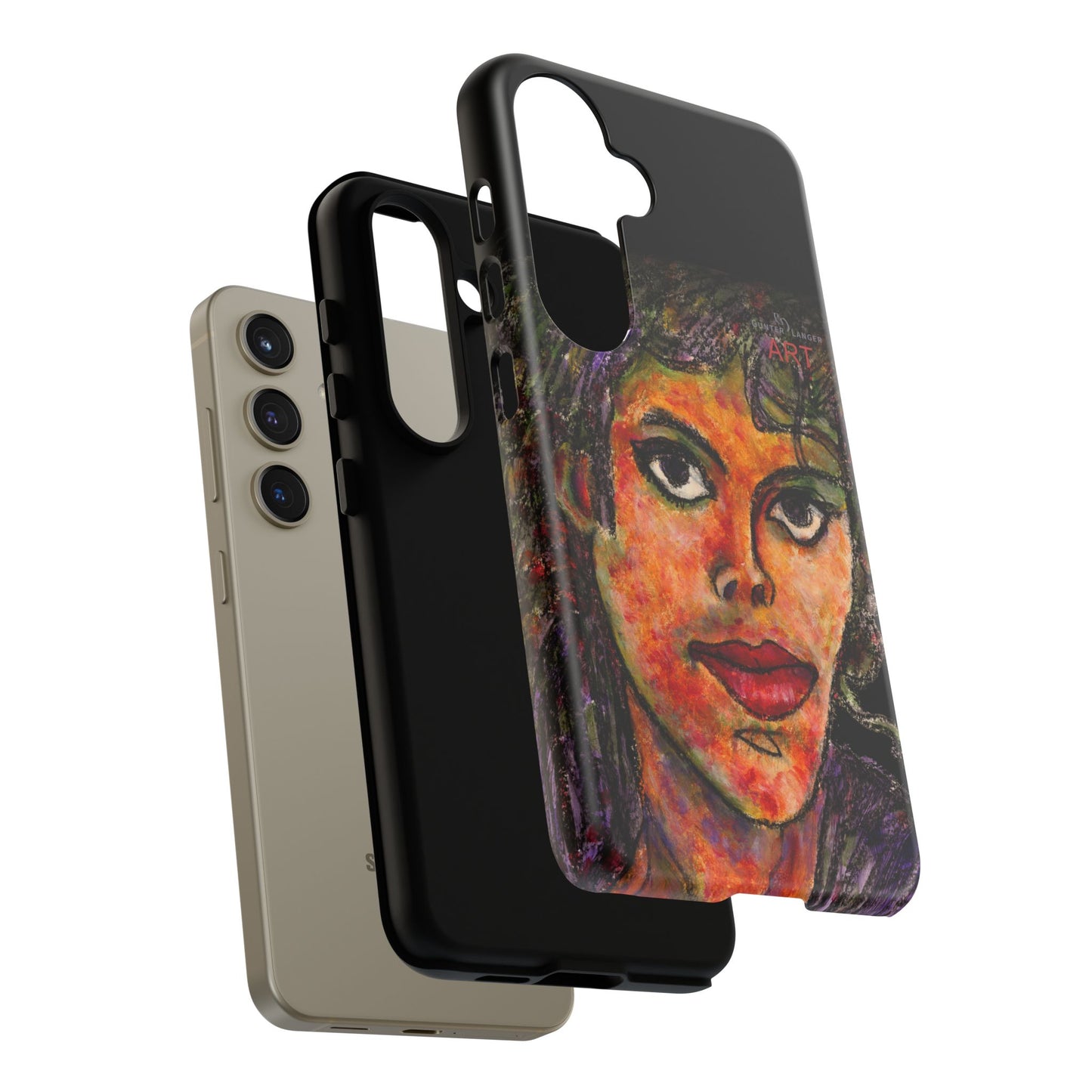 Tough Cases - Google Pixel - Samsung Galaxy - Motiv: MJ, Schwarz
