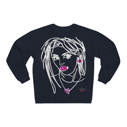 Unisex Crew Neck Sweatshirt (EU) - Motiv: Front Raja, H 49 cm & Rückseite Raja, H 49 cm (weiß)