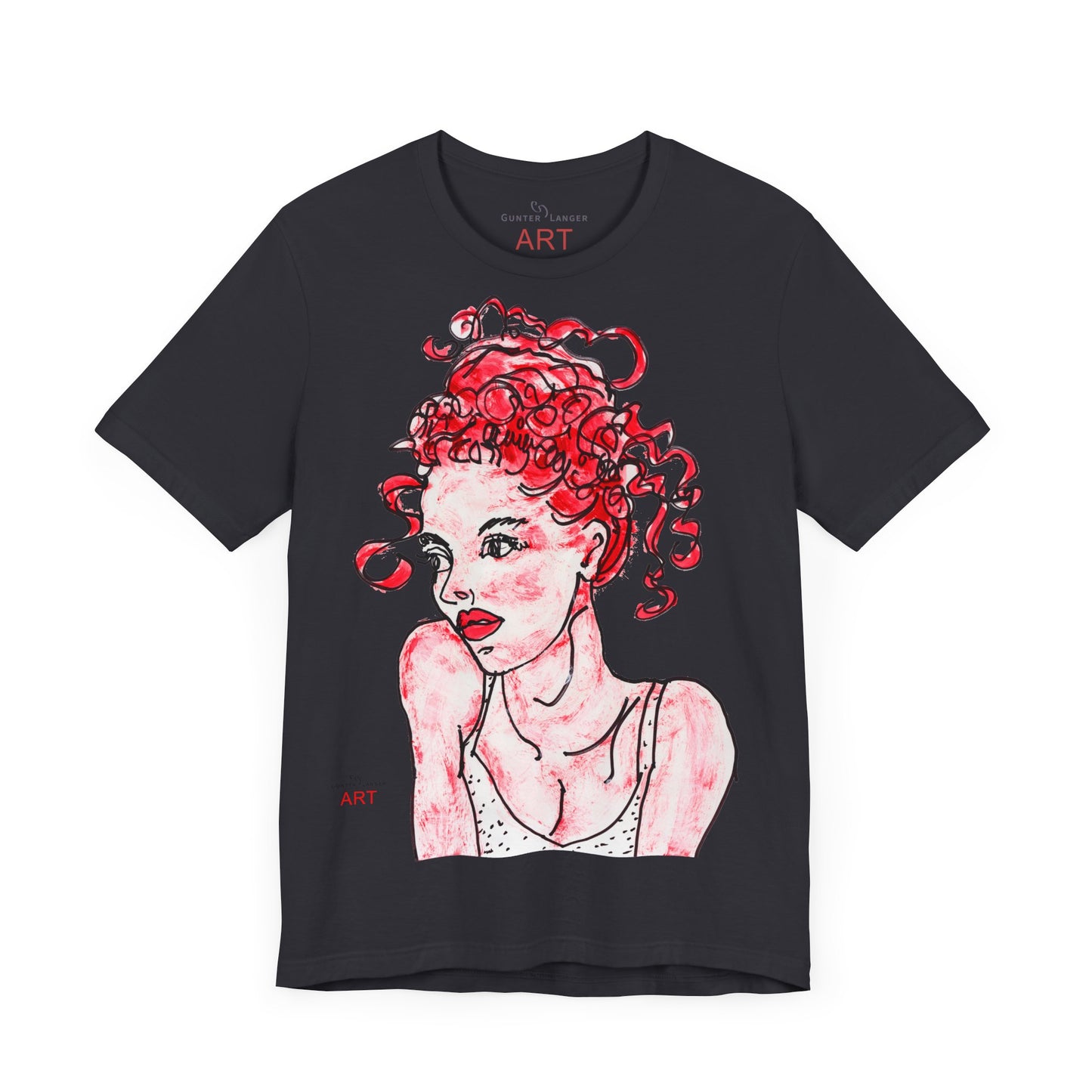 Unisex Jersey Short Sleeve Tee - Motiv: Front Mila, H 49 cm