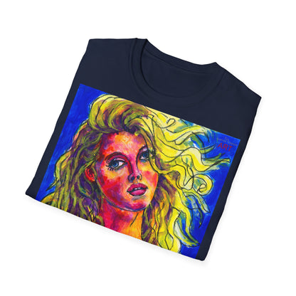 Unisex Softstyle T-Shirt - Motiv: Front Mascha, H 49cm sw, Neck Label