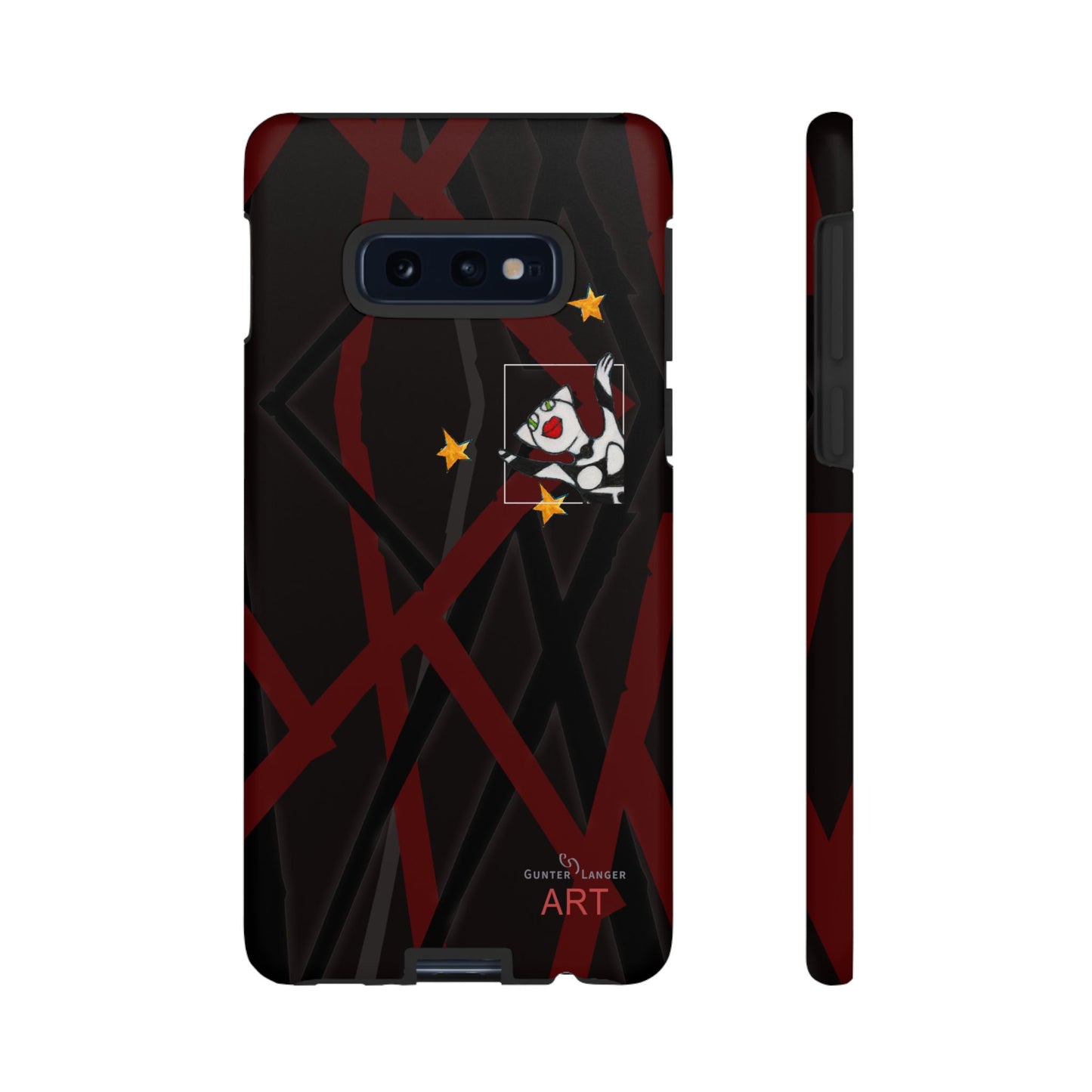Tough Cases - Google Pixel - Samsung Galaxy - Motiv:  "Miau" klein H 8 cm, Sternenhimmel, Mikado3