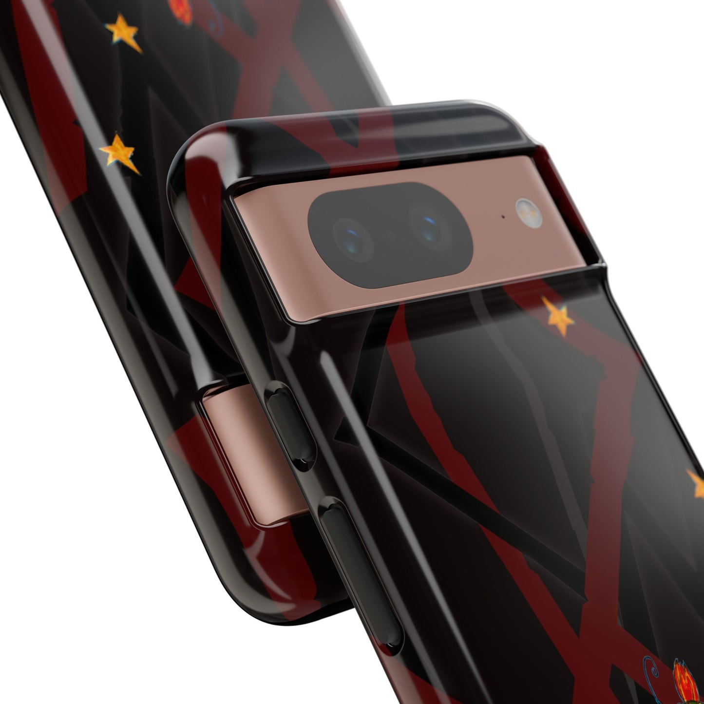 Tough Cases - Google Pixel - Samsung Galaxy - Motiv: Katze schwebt und Ranken, H 5,26 cm, Mikado3