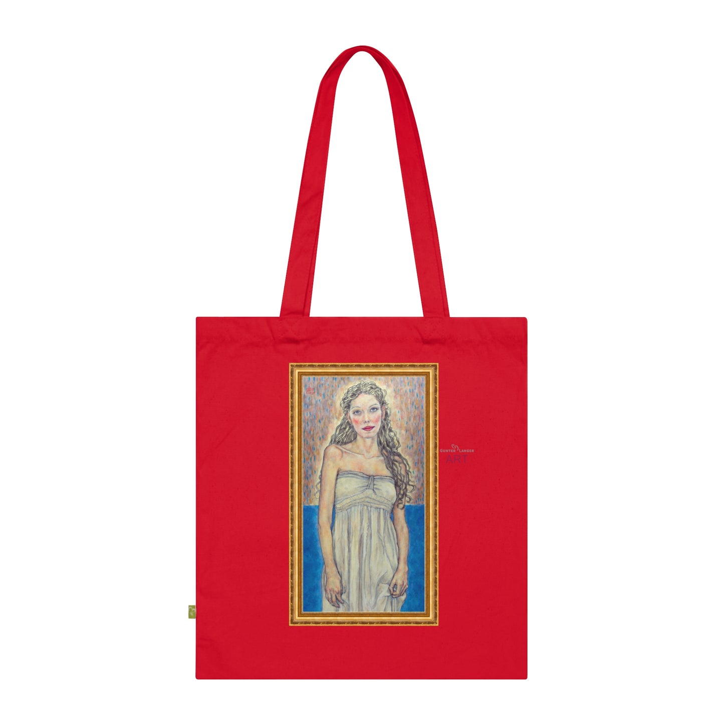 Cotton Tote Bag - Motiv: Marie (halb, gerahmt), einseitig bedruckt, H 30 cm
