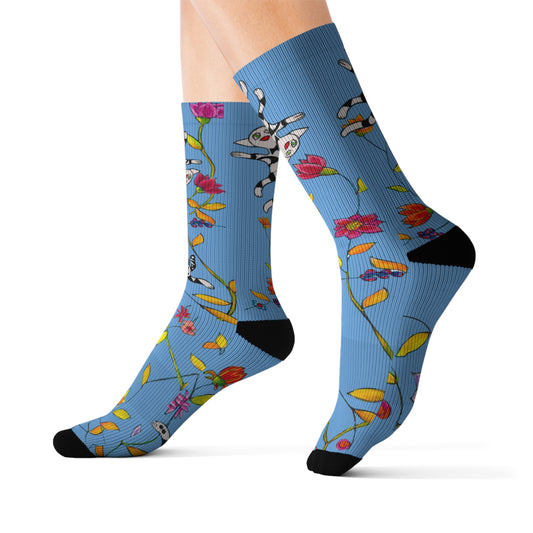 Sublimation Socks - Motiv: Katzen und Ranken