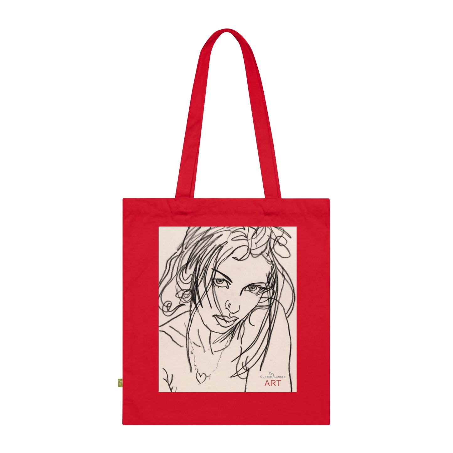 Organic Cotton Tote Bag - Motiv: Rosalie,  einseitig bedruckt, H34 cm
