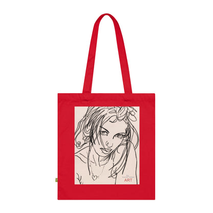 Organic Cotton Tote Bag - Motiv: Rosalie,  einseitig bedruckt, H34 cm
