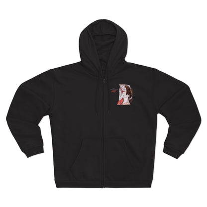 Unisex Hooded Zip Sweatshirt - Motiv: Front Bei dir, H 11 cm & Rückseite Bei dir, H 49 cm