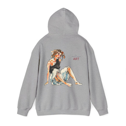 Unisex Heavy Blend™ Hooded Sweatshirt - Motiv Frontseite "Rosa", H 28 cm & Rückseite "Rosa", H 34 cm