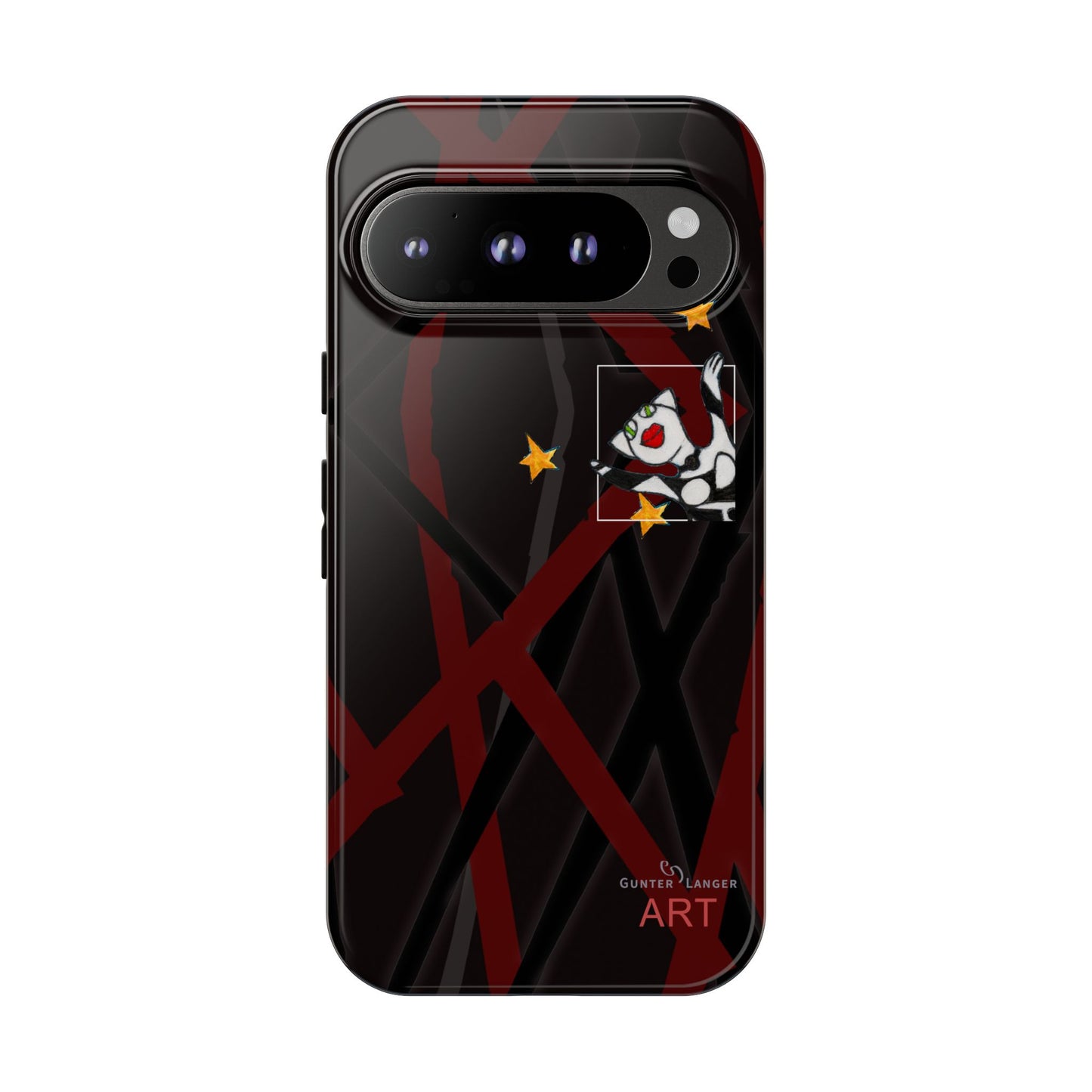 Tough Cases - Google Pixel - Samsung Galaxy - Motiv:  "Miau" klein H 8 cm, Sternenhimmel, Mikado3