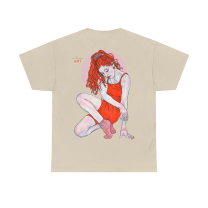 Unisex Heavy Cotton Tee - Motiv:  Front Julia, Ausschnitt & Rückseite Julia, H 49 cm, Aura, N-Label