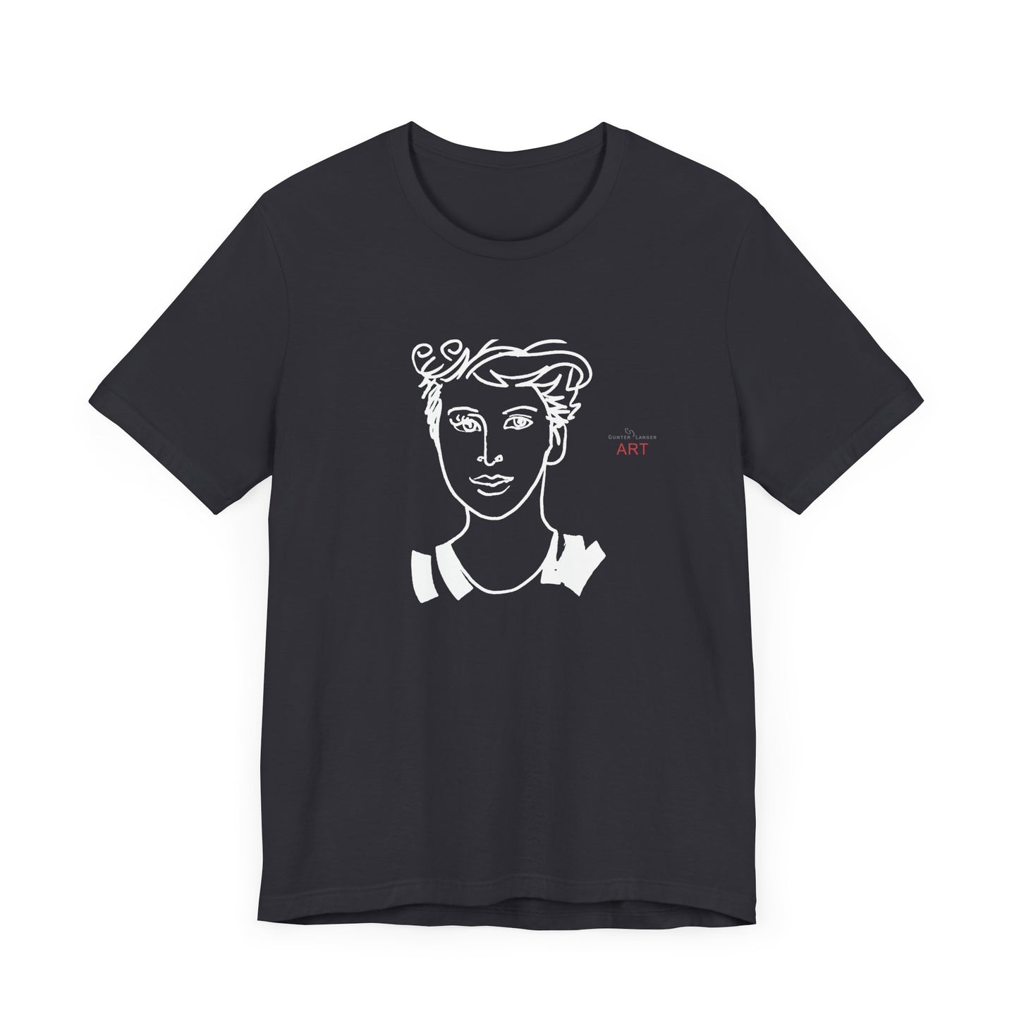 Unisex Jersey Short Sleeve Tee - Motiv: Front H 24,5 cm Lars.  & Rückseite Lars, H 38 cm (weiß)