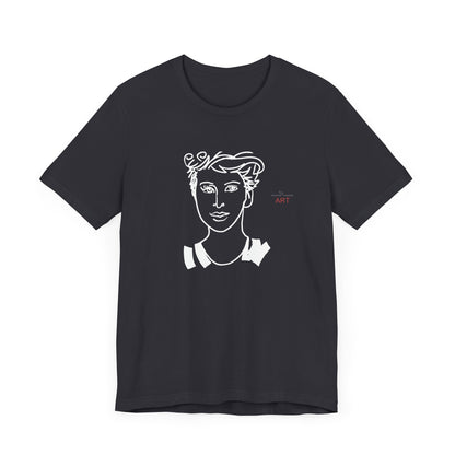 Unisex Jersey Short Sleeve Tee - Motiv: Front H 24,5 cm Lars.  & Rückseite Lars, H 38 cm (weiß)