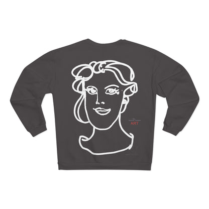 Unisex Crew Neck Sweatshirt (EU) - Motiv: Front Gia & Rückseite Gia (weiß)