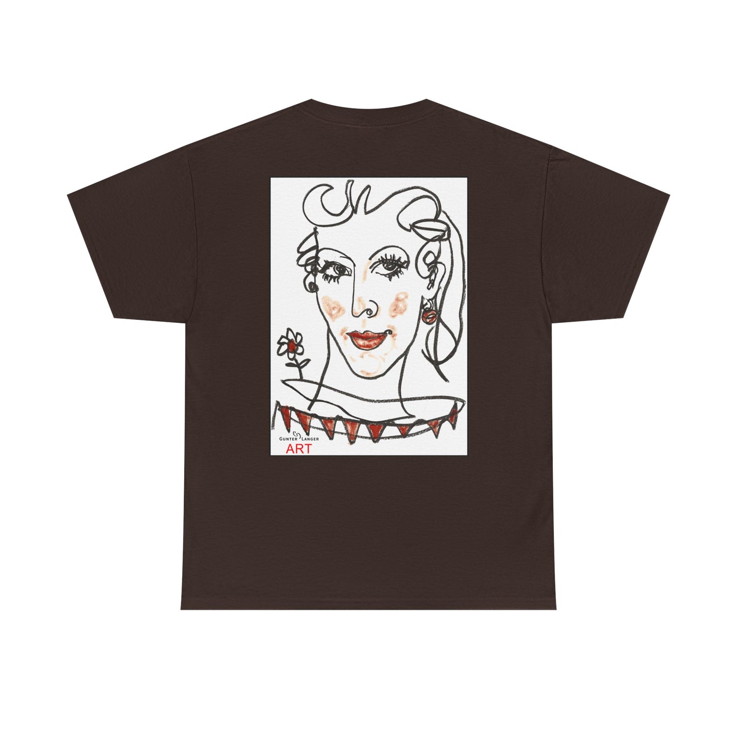 Unisex Heavy Cotton Tee - Motiv: Front Logo & Rückseite Lina, Neck Label