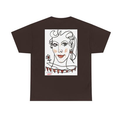 Unisex Heavy Cotton Tee - Motiv: Front Logo & Rückseite Lina, Neck Label