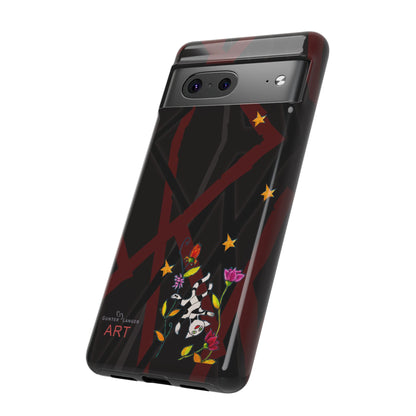 Tough Cases - Google Pixel - Samsung Galaxy - Motiv: Katze schwebt und Ranken, H 5,26 cm, Mikado3
