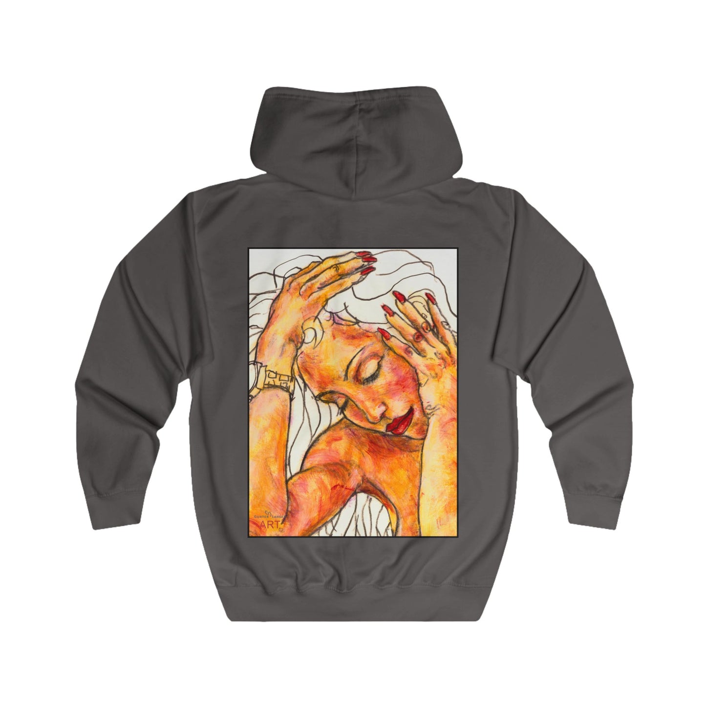 Unisex Full Zip Hoodie - Motiv: Front Eleni (Ausschnitt) & Rückseite Eleni