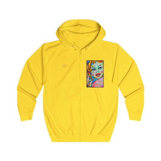 Unisex Full Zip Hoodie - Motiv: Frontseite Sophia & Rückseite Party