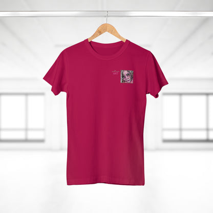 Single Jersey Women's T-shirt- dunkel - Motiv: Stella, Ausschnitt, H 6,3 cm