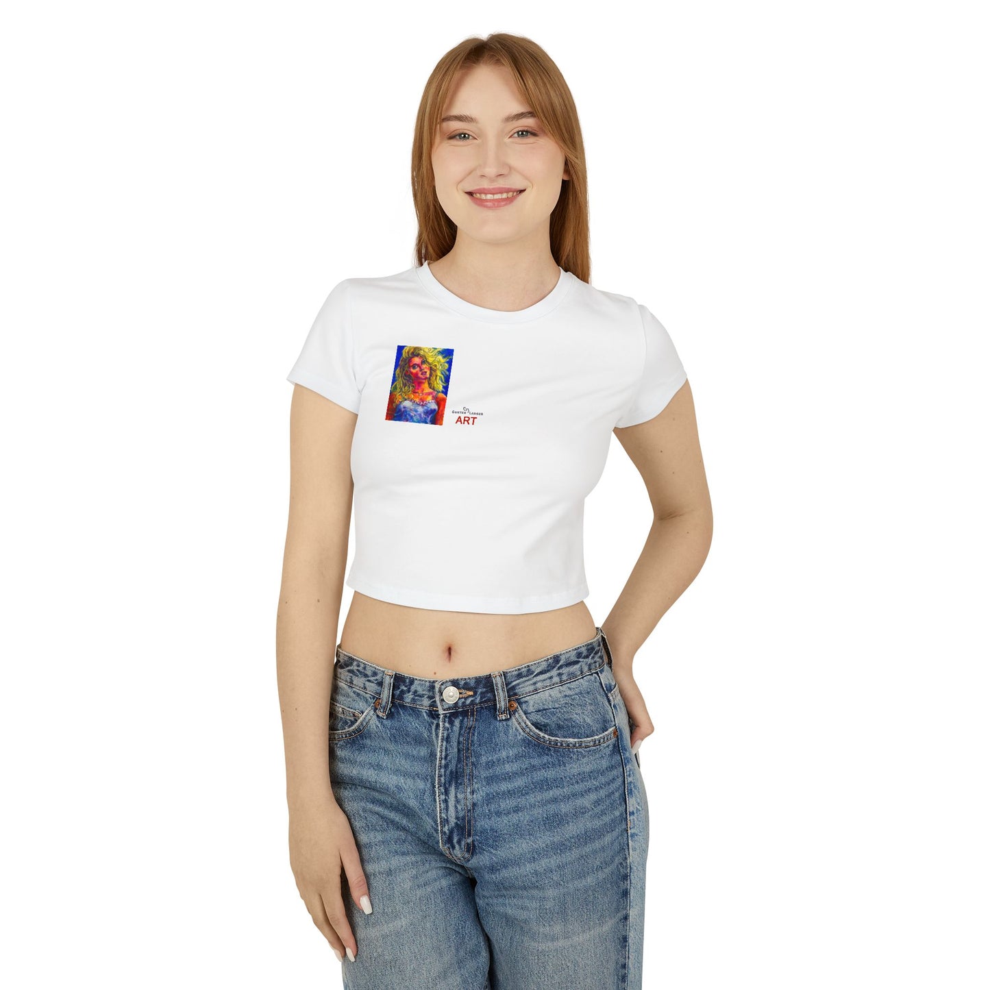 Women's Baby Tee - Motiv: Front Mascha, H36 cm & Rückseite Mascha, H 9,5 cm