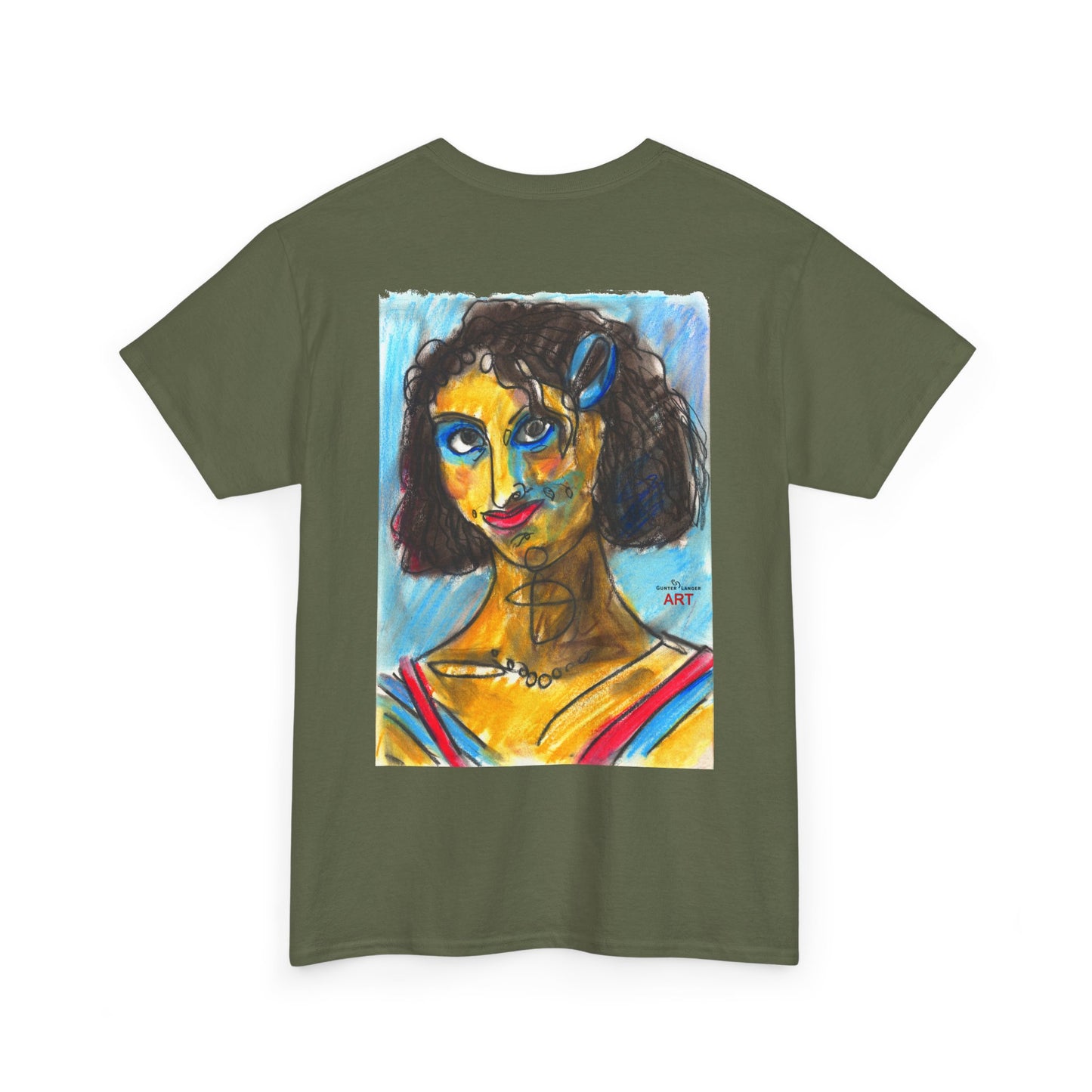 Unisex Heavy Cotton Tee - Motiv Augen & Frechdax, Neck Label