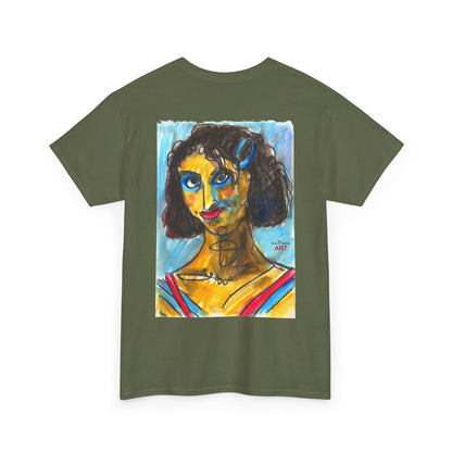 Unisex Heavy Cotton Tee - Motiv Augen & Frechdax, Neck Label
