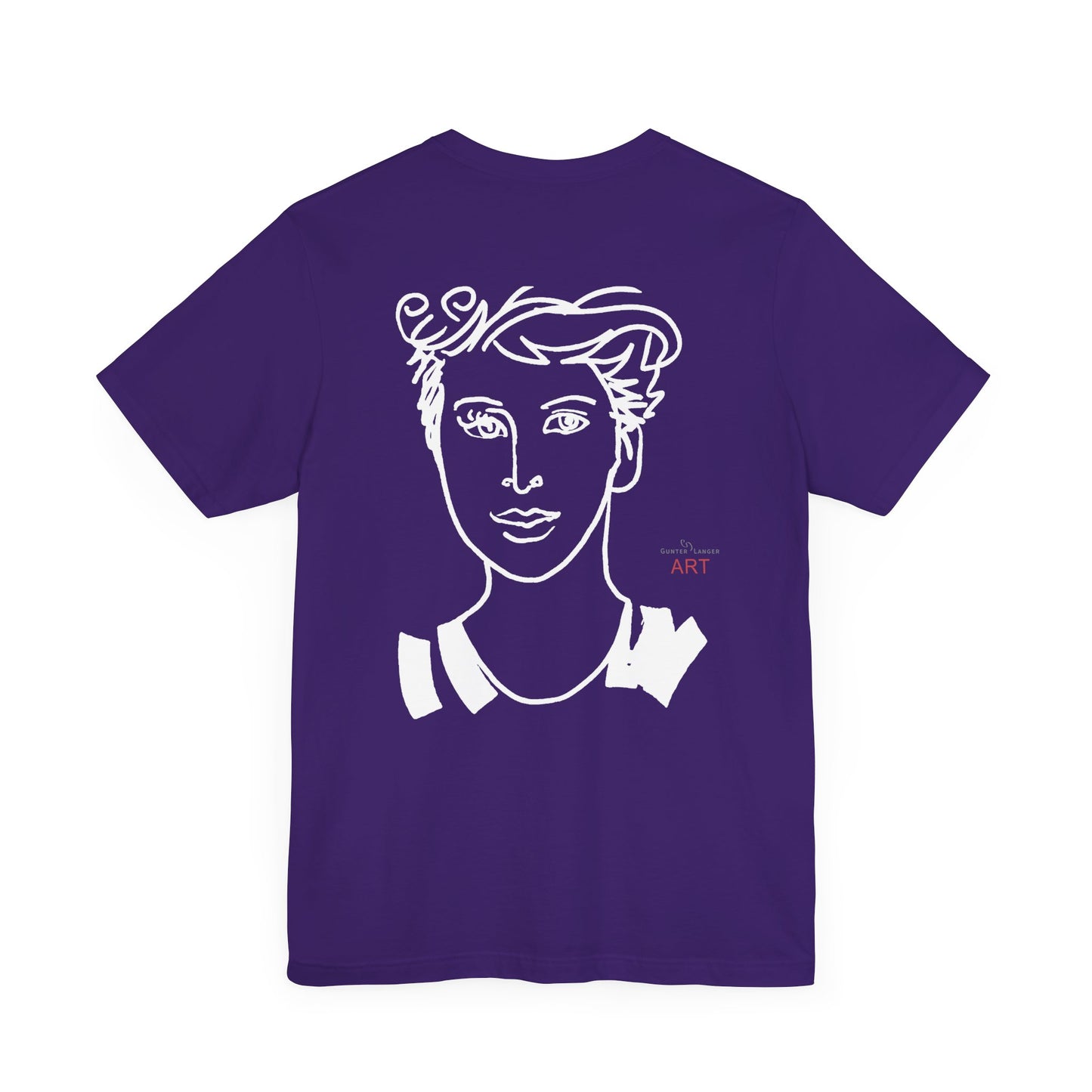 Unisex Jersey Short Sleeve Tee - Motiv: Front H 24,5 cm Lars.  & Rückseite Lars, H 38 cm (weiß)