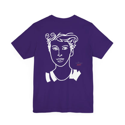 Unisex Jersey Short Sleeve Tee - Motiv: Front H 24,5 cm Lars.  & Rückseite Lars, H 38 cm (weiß)